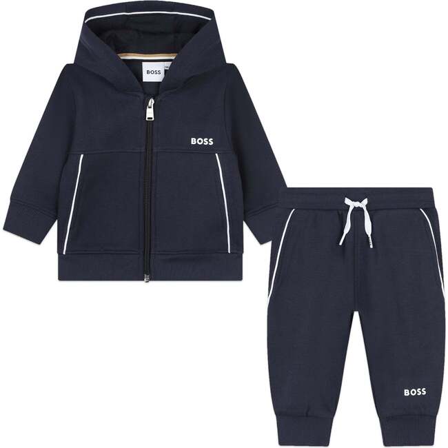 Side Stripe Logo Tracksuit, Navy