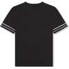 Striped Sleeve Logo T-Shirt, Black - T-Shirts - 3