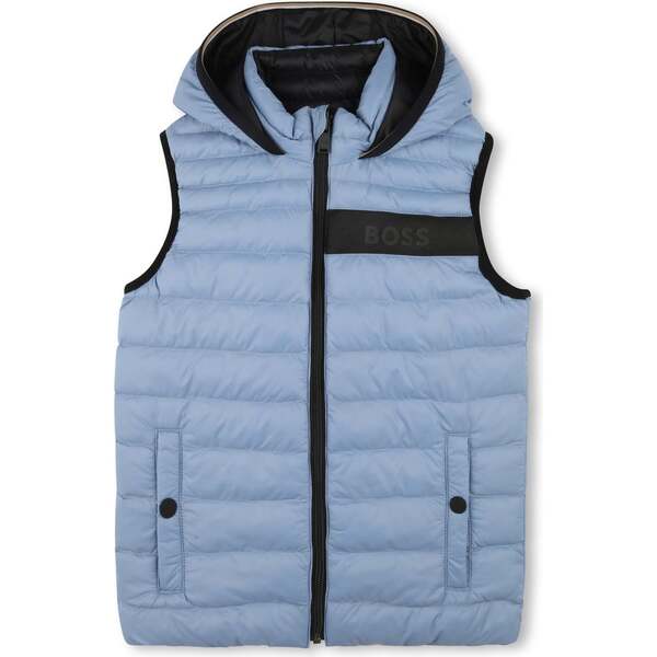 Reversible Logo Puffer Vest, Blue - BOSS Outerwear | Maisonette