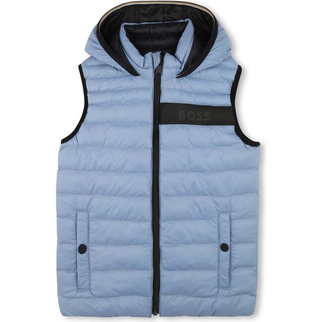 Reversible Logo Puffer Vest, Blue