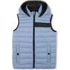 Reversible Logo Puffer Vest, Blue - Puffers & Down Jackets - 1 - thumbnail