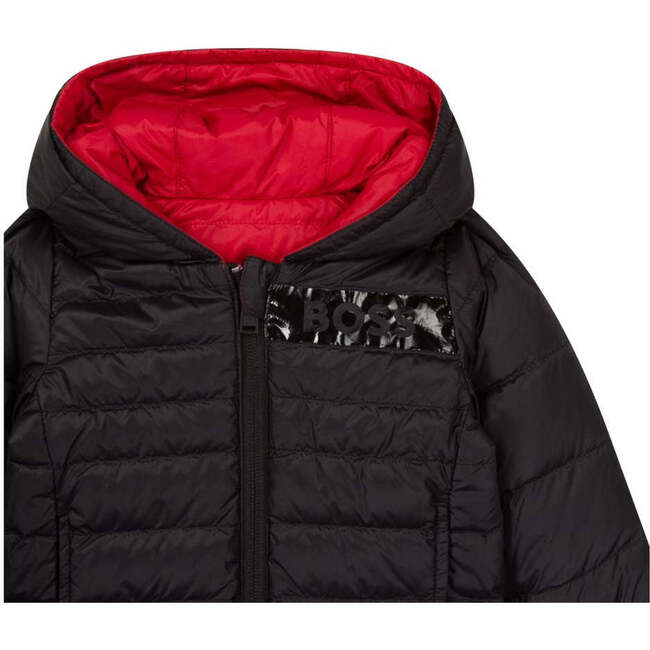 Reversible Hooded Puffer Jacket, Red - Puffers & Down Jackets - 2