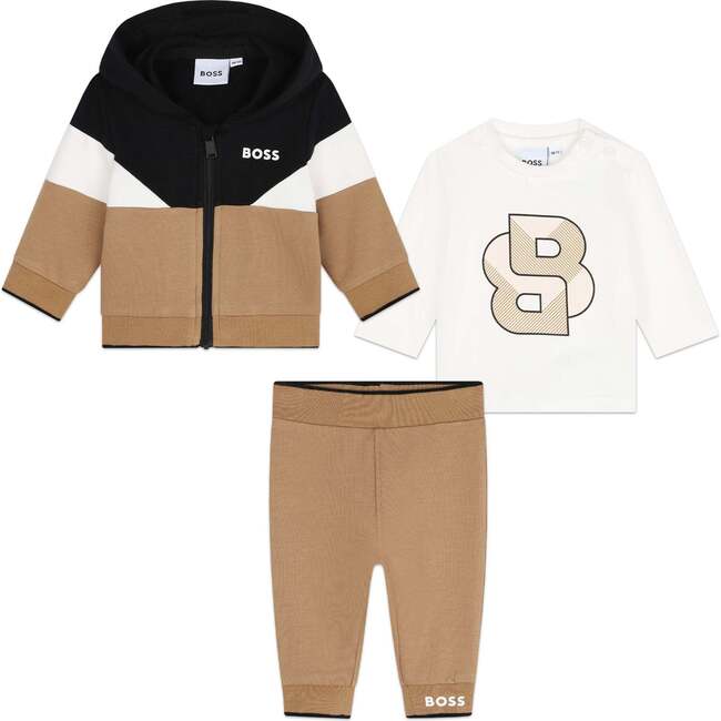 Logo Tracksuit Outfit, Beige