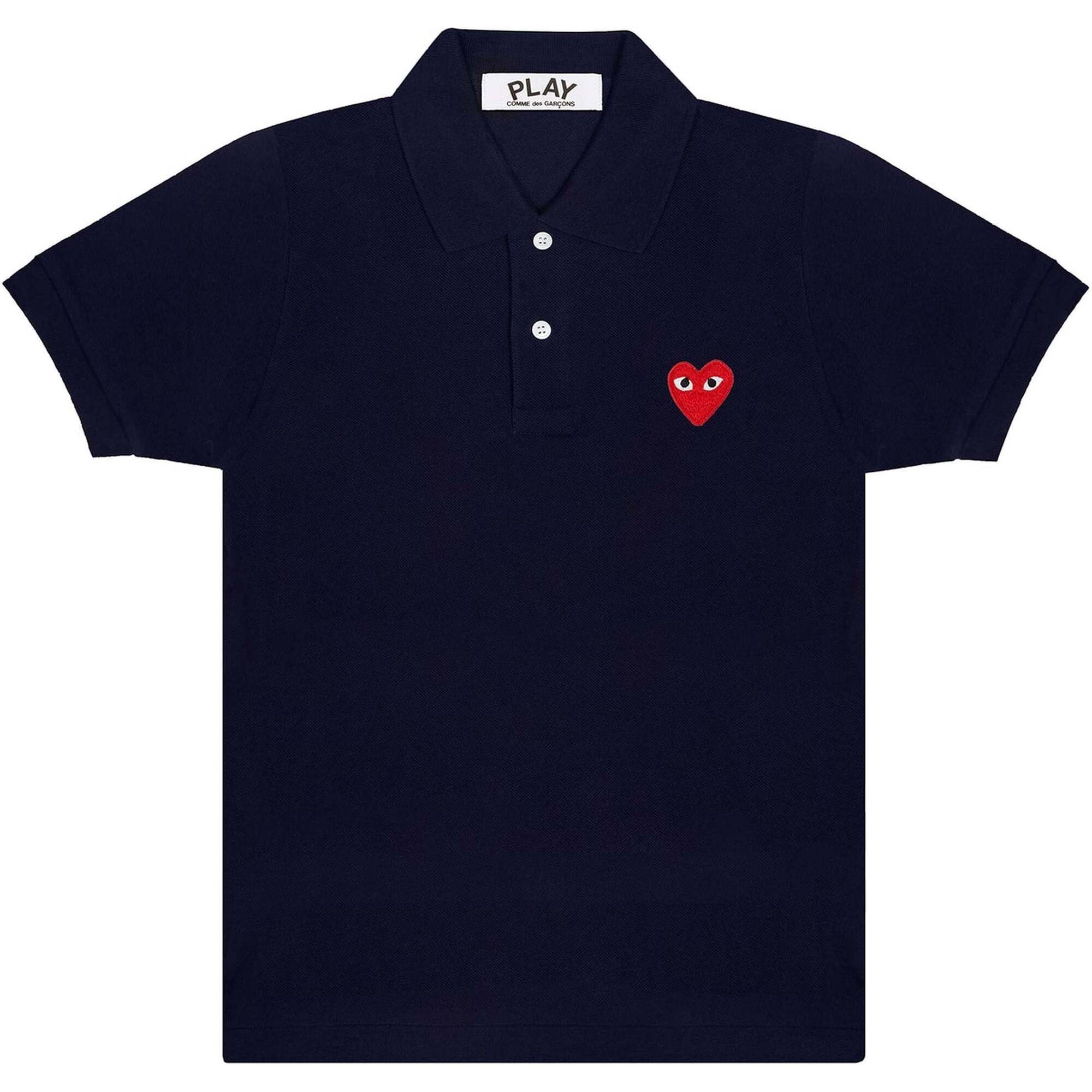 Embroidered Heart Polo, Navy - Polo Shirts - 1