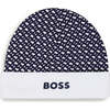 Logo Print Hat & Booties Set, Navy - Mixed Apparel Set - 2