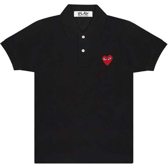 Embroidered Heart Polo, Black