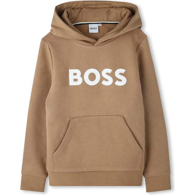 Logo Hooded Sweatshirt, Beige