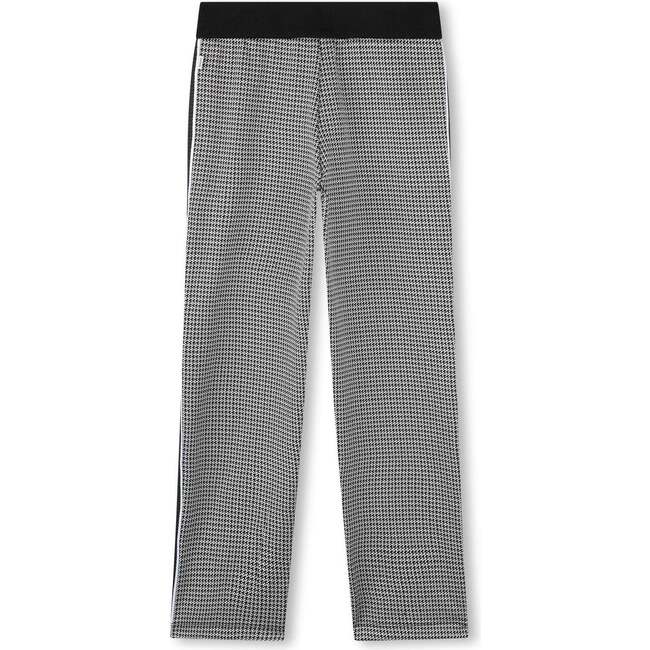 Plaid Houndstooth Trousers, Black - Pants - 4