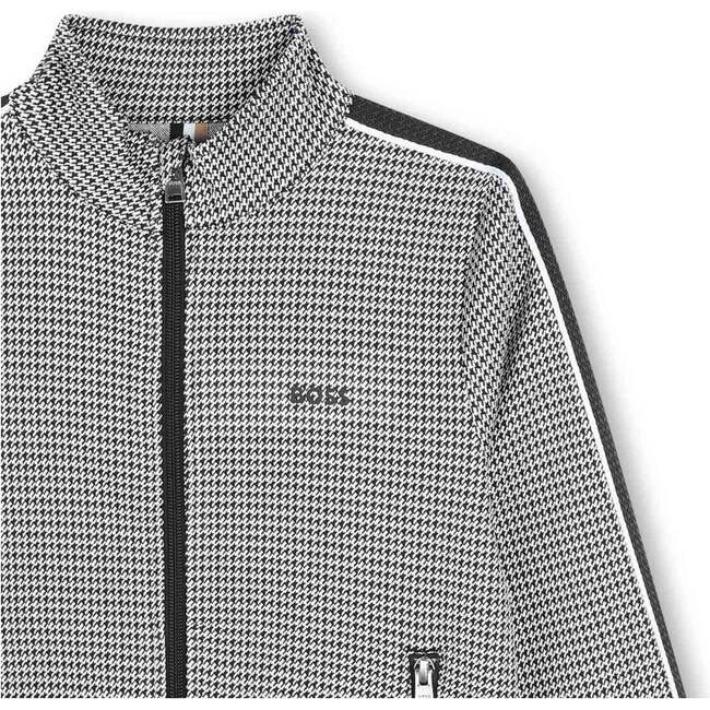 Plaid Houndstooth Zip Up, Gray - Jackets - 4