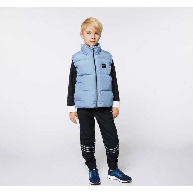 Logo Puffer Vest, Blue - Puffers & Down Jackets - 2