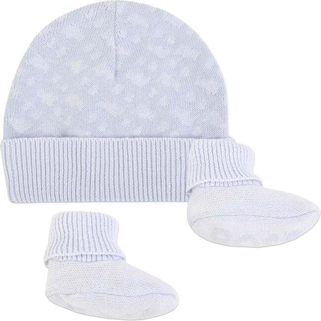 Logo Hat & Booties, Set, Blue