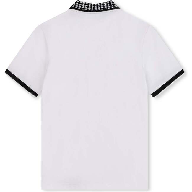 Logo Monogram Collar Polo, White - Polo Shirts - 2