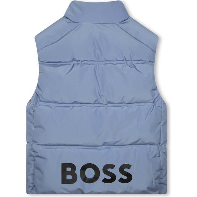 Logo Puffer Vest, Blue - Puffers & Down Jackets - 3