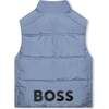 Logo Puffer Vest, Blue - Puffers & Down Jackets - 3