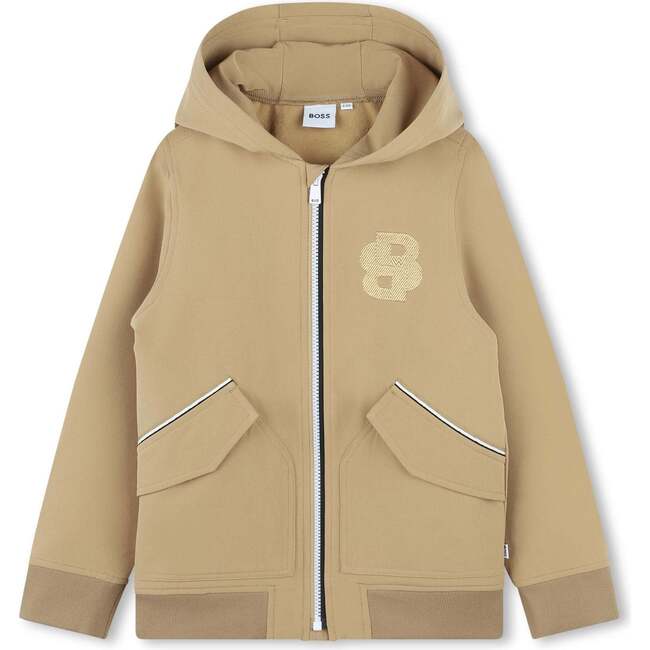 Hooded Logo Sweatshirt, Brown