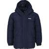 Hooded Logo Puffer Jacket, Navy - Puffers & Down Jackets - 1 - thumbnail