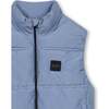 Logo Puffer Vest, Blue - Puffers & Down Jackets - 4