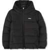 Hooded Logo Puffer Jacket, Black - Puffers & Down Jackets - 1 - thumbnail