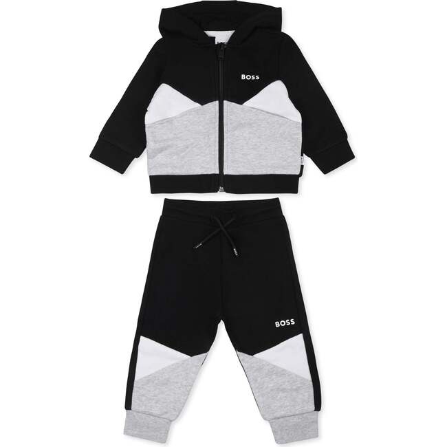 Colorblock Tracksuit, Black