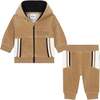 Colorblock Logo Tracksuit, Brown - Mixed Apparel Set - 1 - thumbnail