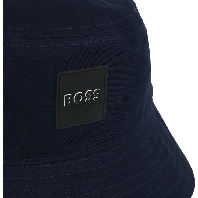 Box Logo Bucket Hat, Navy - Hats - 2