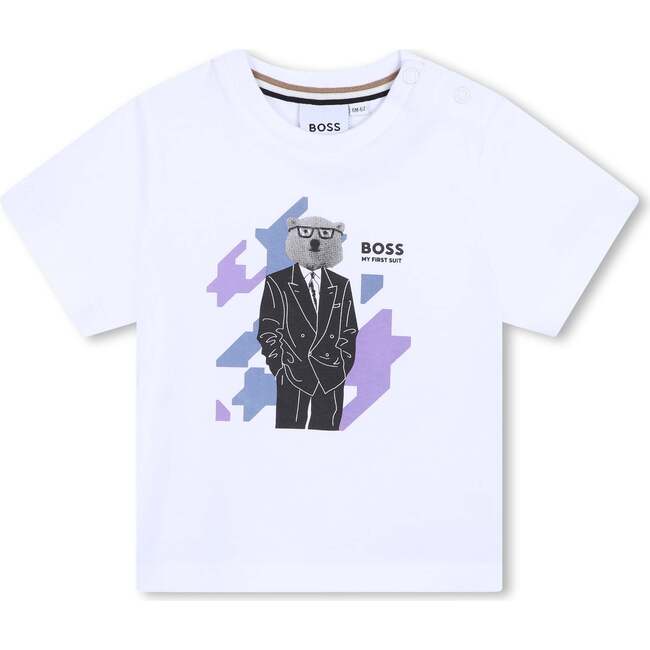 Bear Graphic Cotton T-Shirt, White