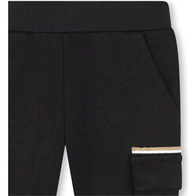 Cargo Pocket Sweatpants, Black - Sweatpants - 2