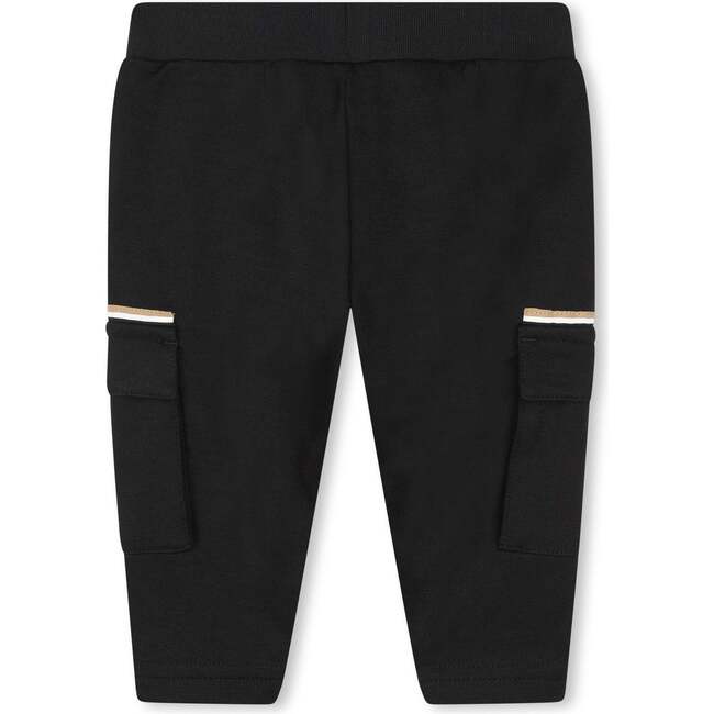 Cargo Pocket Sweatpants, Black - Sweatpants - 3