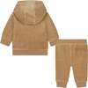 Colorblock Logo Tracksuit, Brown - Mixed Apparel Set - 4