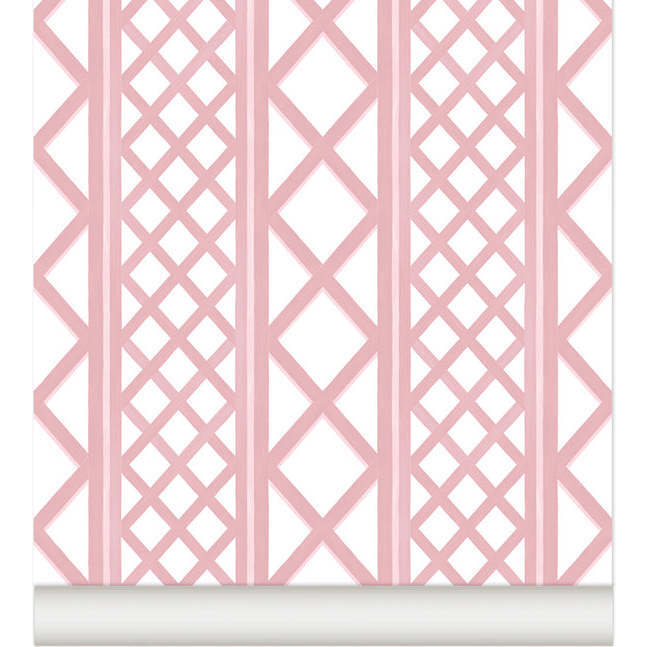Treillage Non-Woven Wallpaper, Pink