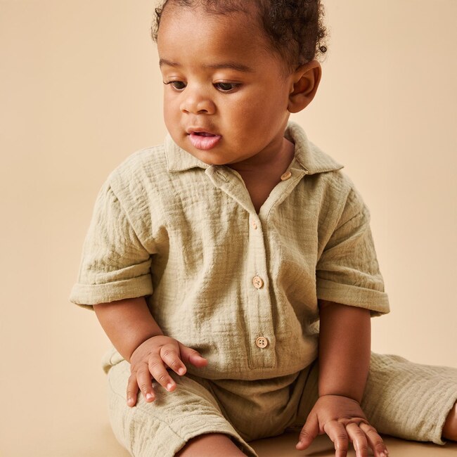 Sage Muslin Relaxed Jumpsuit - Rompers - 2