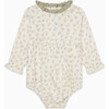 Long Sleeve Floral Muslin Bloomer Bodysuit - Onesies - 1 - thumbnail