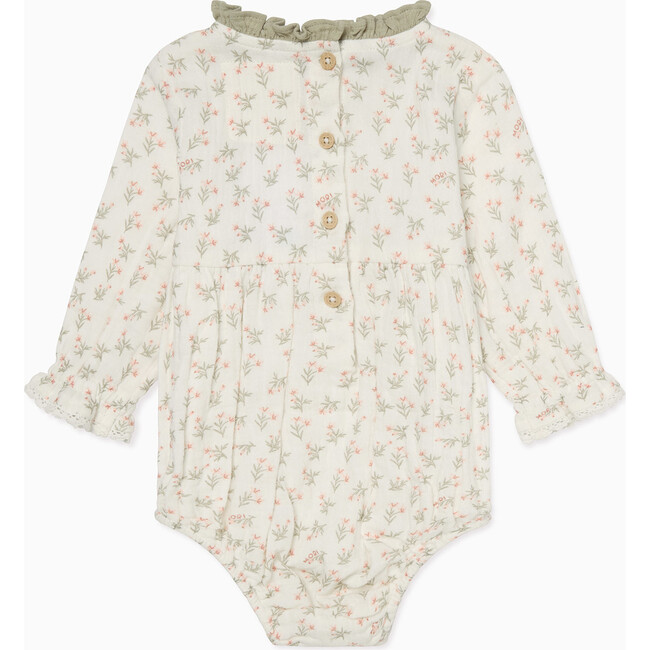 Long Sleeve Floral Muslin Bloomer Bodysuit - Onesies - 2