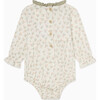 Long Sleeve Floral Muslin Bloomer Bodysuit - Onesies - 2