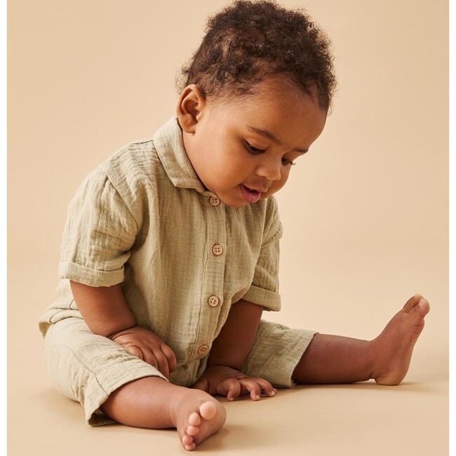 Sage Muslin Relaxed Jumpsuit - Rompers - 3
