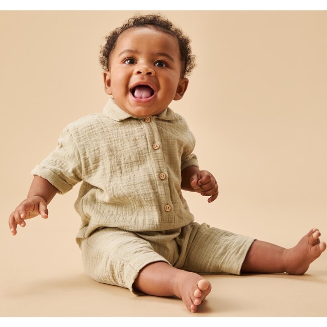 Sage Muslin Relaxed Jumpsuit - Rompers - 4