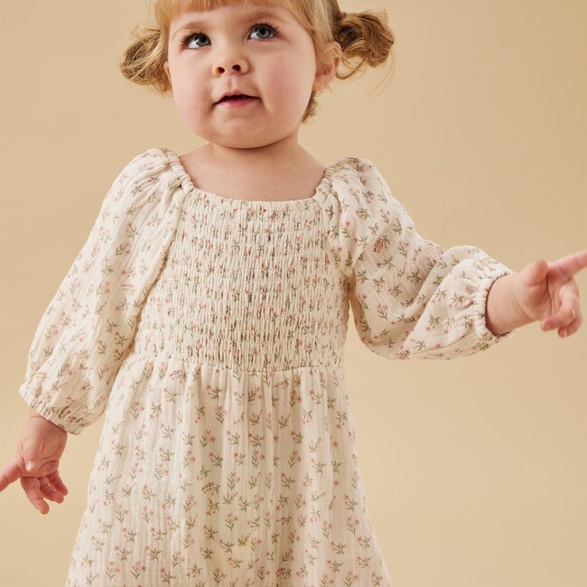 Floral Muslin Smocked Jumpsuit - Rompers - 2