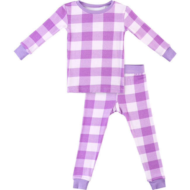 Toddler Bamboo Pajamas, Purple Gingham