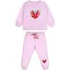 Pink Happy Heart Sweatshirt + Pants Set - Mixed Apparel Set - 1 - thumbnail