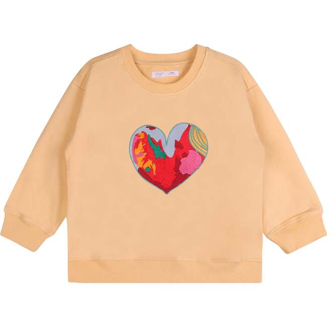 Orange Happy Heart Sweatshirt