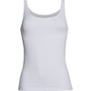 Mia Rib Tank, White - Tank Tops - 1 - thumbnail