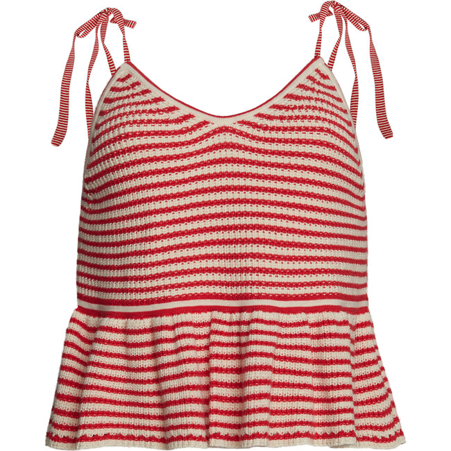 Mali Stripe Cami, Ivory/Rosso Stripe