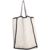 Vera Tote Bag, Ivory W/Black Tipping - Bags - 1 - thumbnail