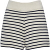Lea Stripe Short, Ivory/Navy Stripe - Shorts - 1 - thumbnail
