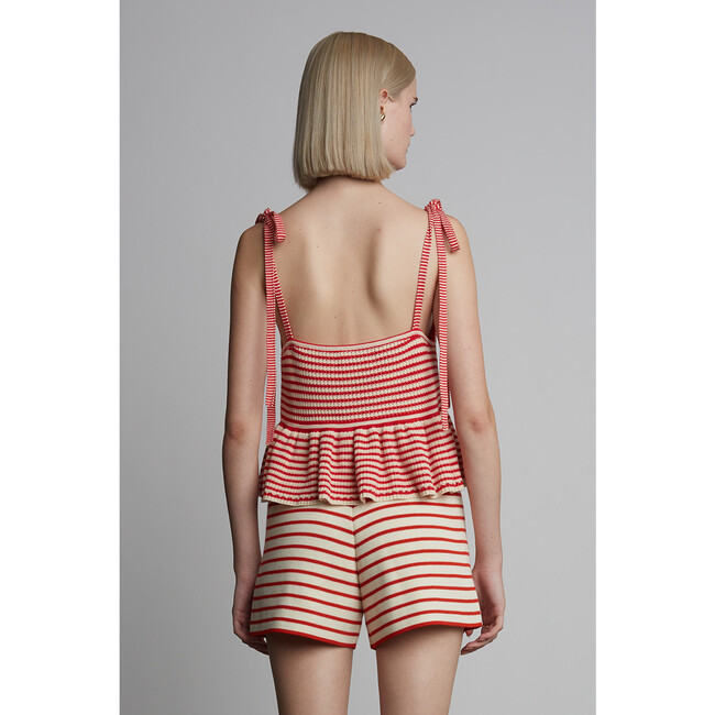 Mali Stripe Cami, Ivory/Rosso Stripe - Tank Tops - 5