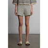 Lea Stripe Short, Ivory/Navy Stripe - Shorts - 2