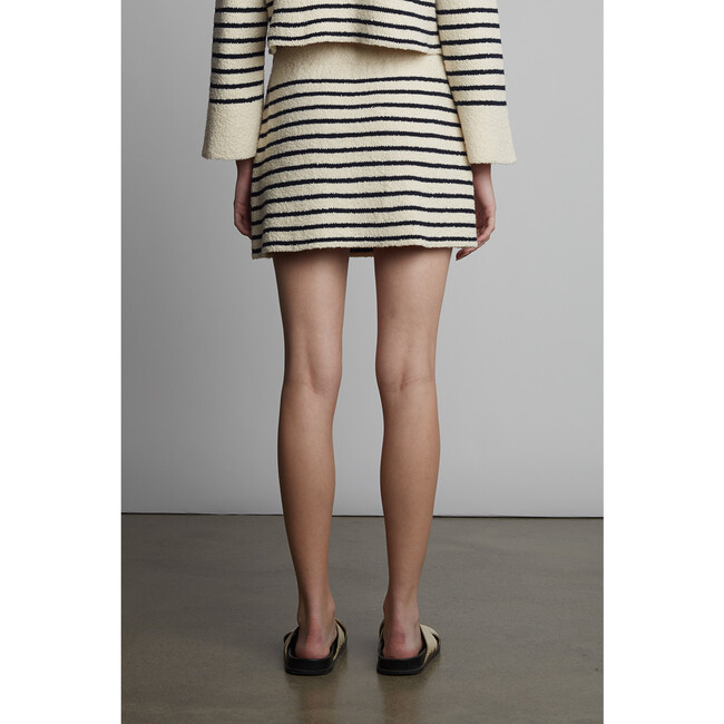 Iris Mini Skirt, Ivory/Navy Stripe - Skirts - 2