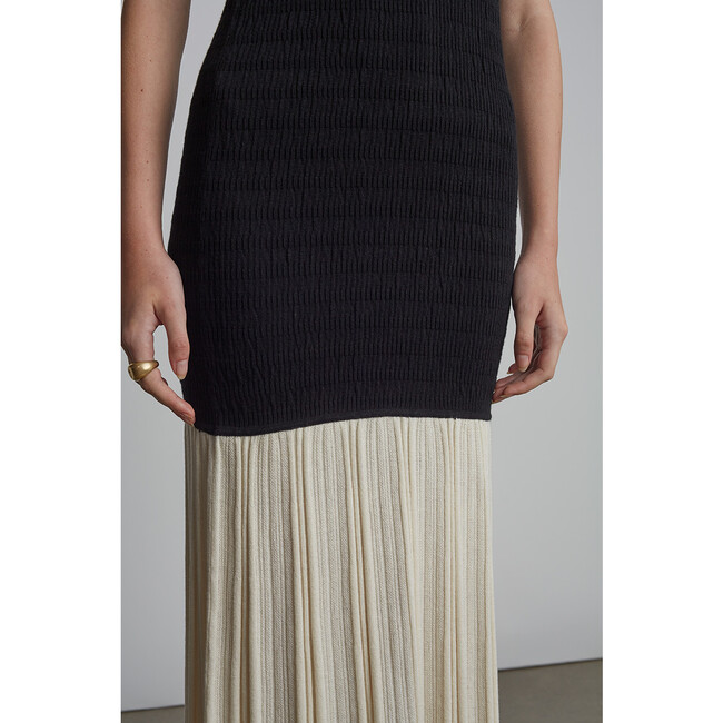 Leila Dress, Ivory/Black Combo - Dresses - 5