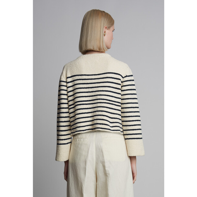 Faye Cardi, Ivory/Navy Stripe - Cardigans - 4