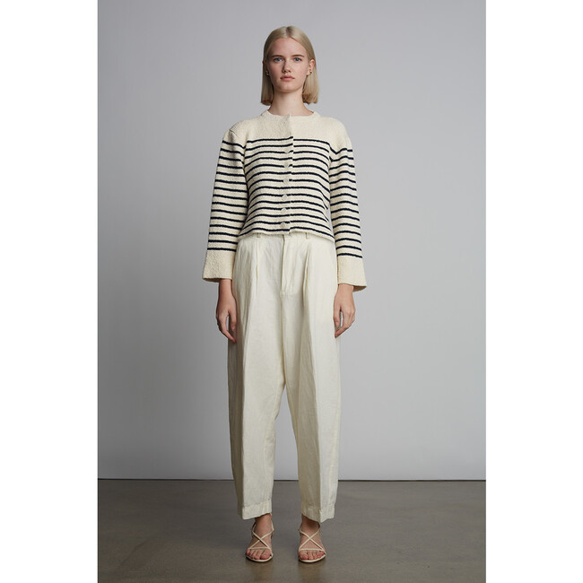 Faye Cardi, Ivory/Navy Stripe - Cardigans - 5